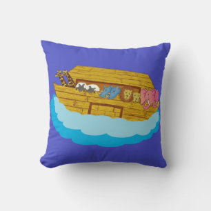Noahs illustration av Ark Rainbow Funny Elephant Kudde