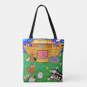 Noahs illustration av Ark Rainbow Funny Elephant Tygkasse