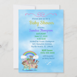 Noahs inbjudan till Ark Baby Shower
