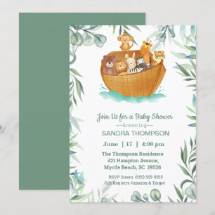 Noahs inbjudan till Ark Baby Shower