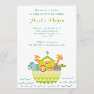 Noahs inbjudan till Ark Baby Shower
