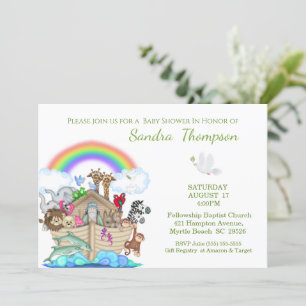 Noahs inbjudan till Ark Christian Baby Shower