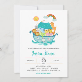 Noahs inbjudan till Ark Cute Baby Shower/Baptism