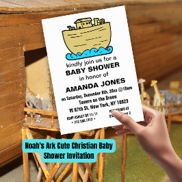 Noahs inbjudan till Ark Cute Christian Baby Shower