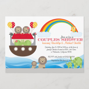 Noahs inbjudan till Ark - Par Baby Shower