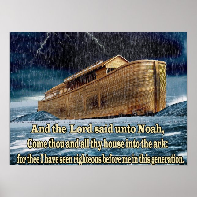 Noahs kristna ark poster med skript (Framsidan)