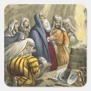 Noahs offer på att lämna ark, från en bibel fyrkantigt klistermärke