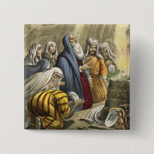 Noahs offer på att lämna ark, från en bibel knapp