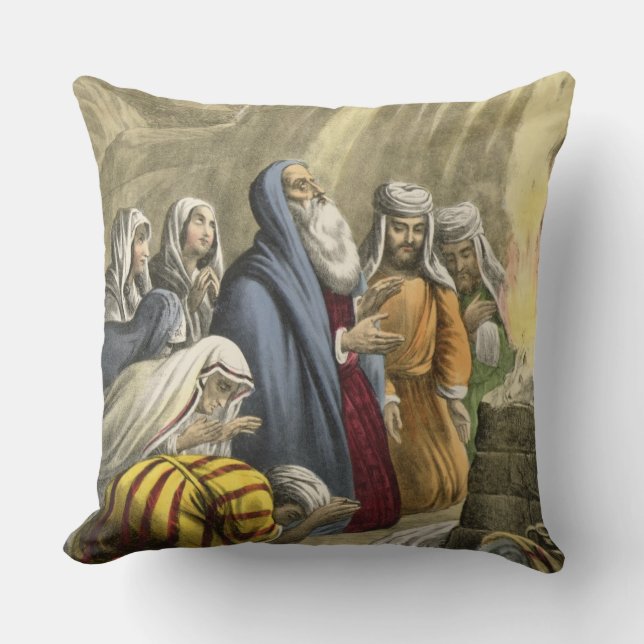 Noahs offer på att lämna ark, från en bibel kudde (Framsida)