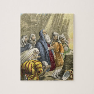 Noahs offer på att lämna ark, från en bibel pussel