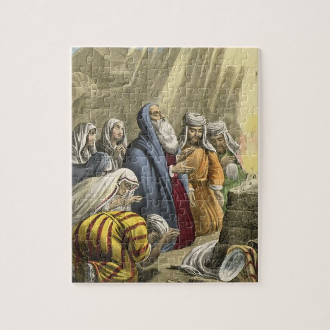 Noahs offer på att lämna ark, från en bibel pussel (Vertikal)