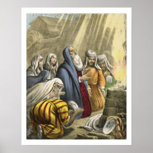 Noahs Sacricil om att Lämna Ark, från en bibel Poster