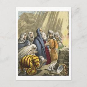 Noahs Sacricil om att Lämna Ark, från en bibel Vykort