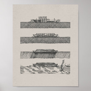 Noahs skisser i Ark - Bibelkonst, Nautisk mur Poster