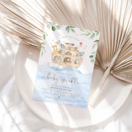 Noahs Sprinkle-inbjudan till Ark Baby Inbjudningar