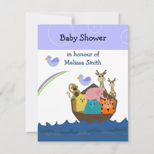Noaks ark baby shower inbjudan