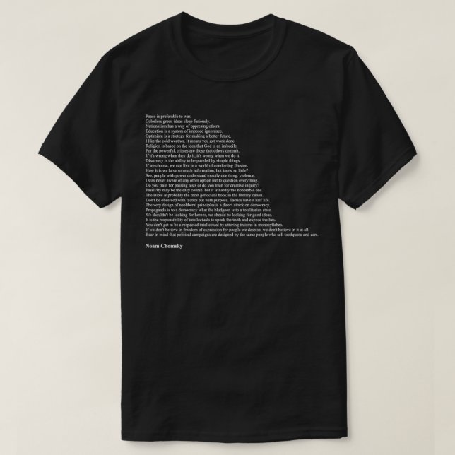 Noam Chomsky Citat 2 T Shirt (Design framsida)