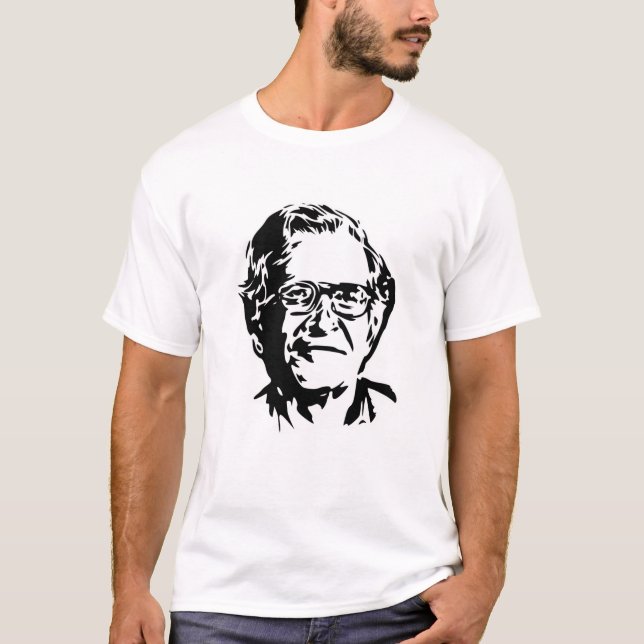Noam Chomsky stencil vit T Shirt (Framsida)