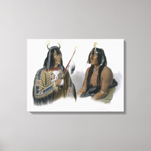 Noapeh, asiniboin Indian och Psihdja-Sahpa, a Canvastryck