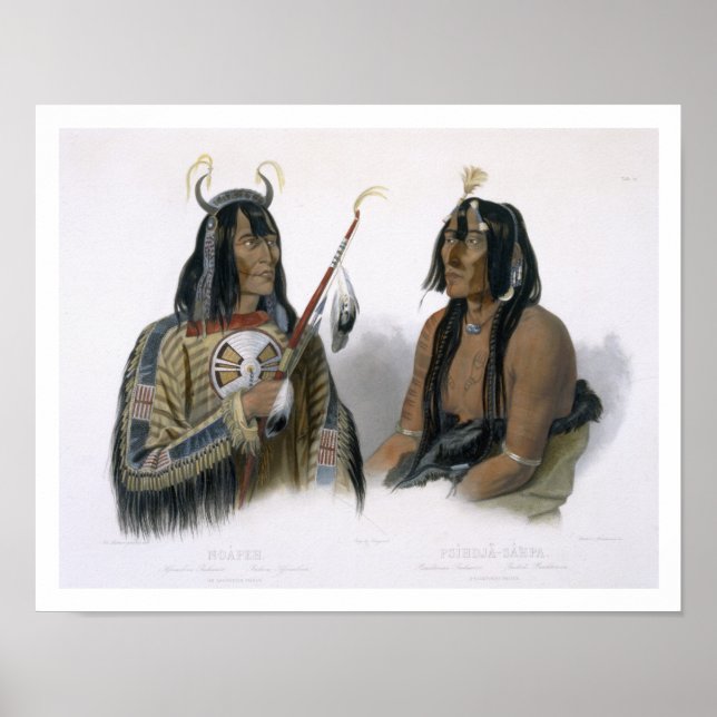 Noapeh, asiniboin Indian och Psihdja-Sahpa, a Poster (Framsidan)