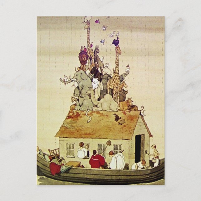 “Noas ark” av W Heath Robinson Vykort (Framsida)