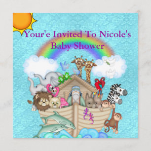 Noas ark Baby Shower-inbjudan Inbjudningar
