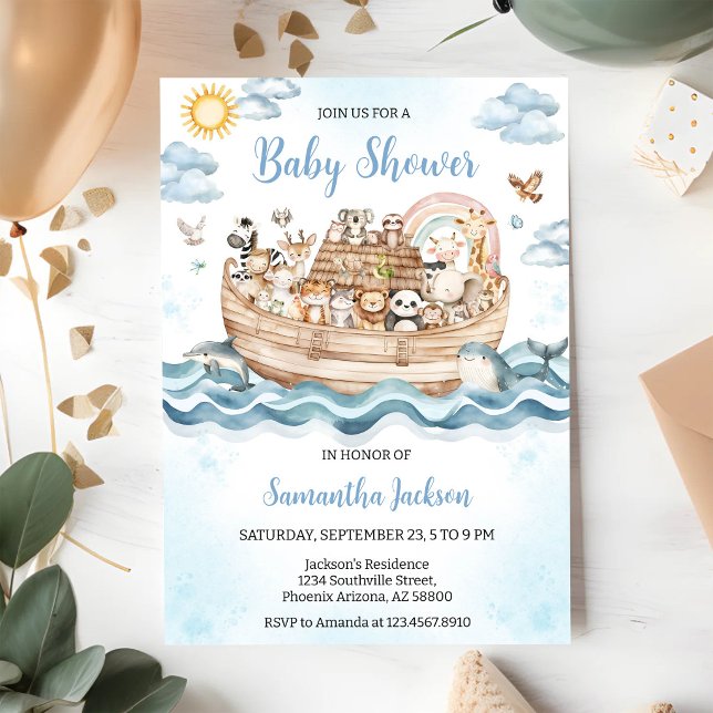 Noas ark Baby Shower Inbjudningar (Skapare uppladdad)