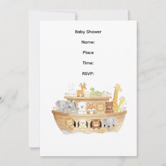 Noas ark Baby Shower Tema Inbjudan