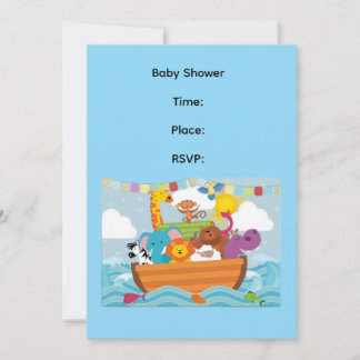 Noas ark bebisshower tema inbjudan
