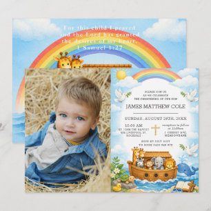 Noas ark Bibelberättelse Dop Dop Fotografi Inbjudningar