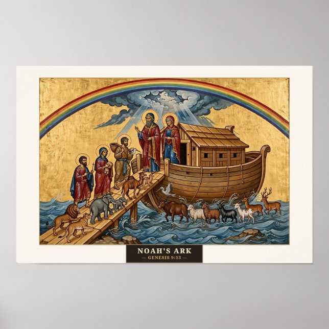 Noas ark — Bysantinsk ikonplansch Poster (Framsidan)