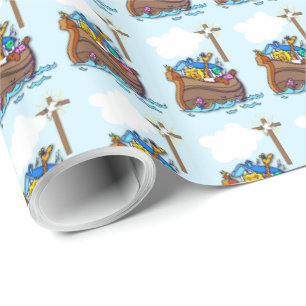 Noas ark-dop, pojken i blå presentpapper