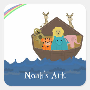 Noas ark fyrkantigt klistermärke