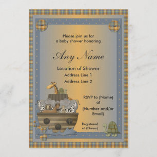 Noas ark kristna baby shower-inbjudningar inbjudningar