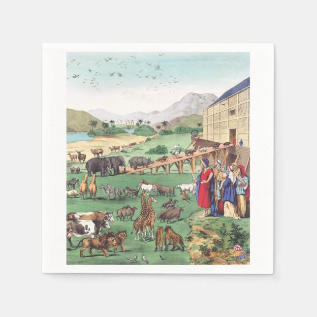Noas ark med djur pappersservett (Framsidan)