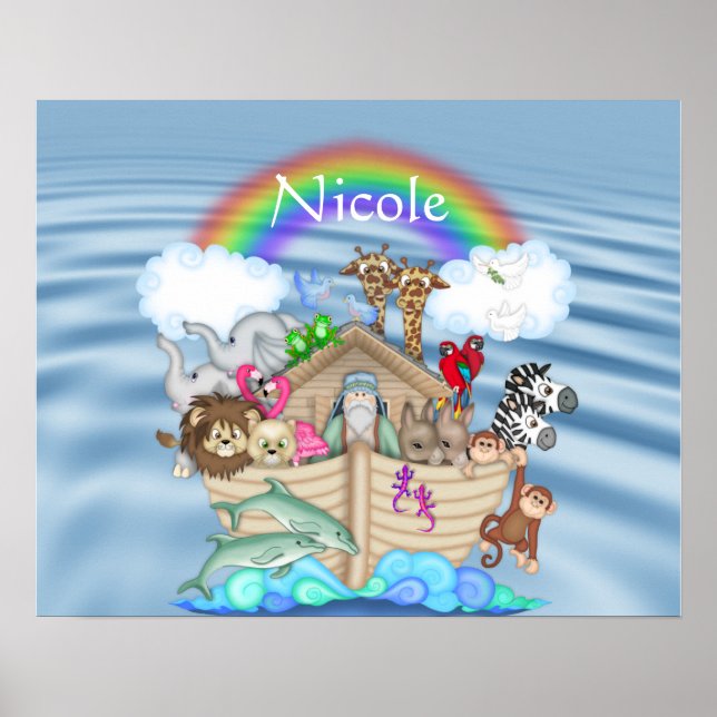 NOAS ARK Regnbåge BARNKAMMARDEKOR Poster (Framsidan)
