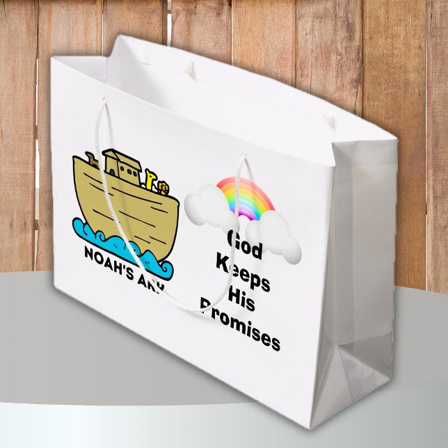 Noas ark regnbåge Guds löften (Noah's Ark Rainbow God's Promises Large Gift Bag)