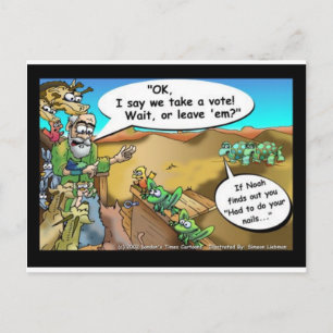 Noas ark Roliga Cartoon T-shirts Gåvor Samlarobjek Vykort