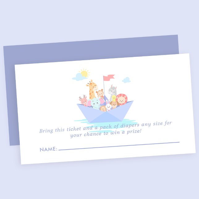 Noas ark söta baby shower blöja lotteri tilläggskort (Skapare uppladdad)