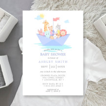 Noas ark söta djur båt baby shower