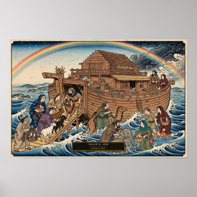 Noas ark — Ukiyo-e Poster (Framsidan)