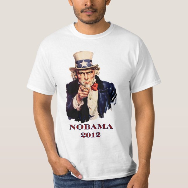 NOBAMA 2012 "Uncle Sam ", T Shirt (Framsida)