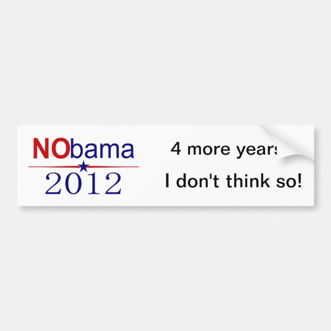 NObama 2012 val Bildekal (Framsidan)