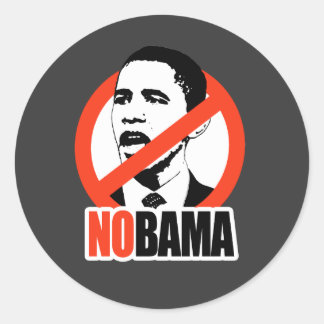 NOBAMA/ANTI-OBAMA T-SHIRT RUNT KLISTERMÄRKE