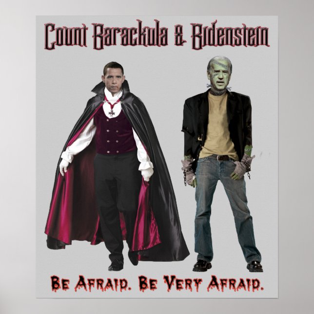 Nobama Halloween - Barackula & Bidenstein Poster (Framsidan)