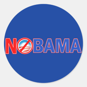 Nobama hattar, muggar, Hoodies, T-skjortor Runt Klistermärke
