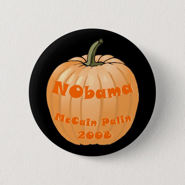 NObama McCain Palin jack o lantern 2008 Halloween Knapp (Framsida)