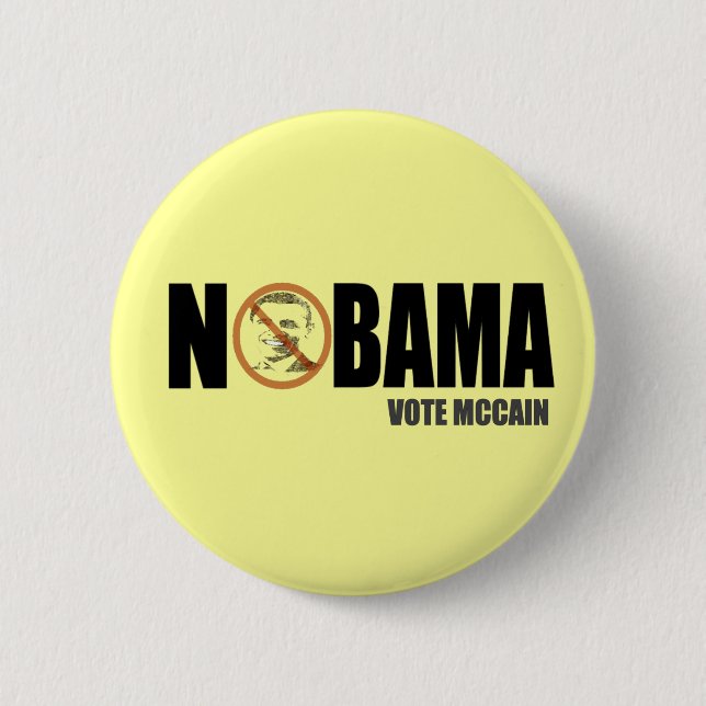 Nobama Rösta McCain Roligt Anti Obama Knapp Pin (Framsida)