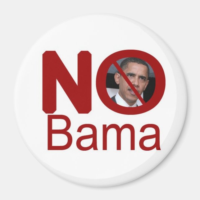 NoBama Round Magnet (Framsidan)