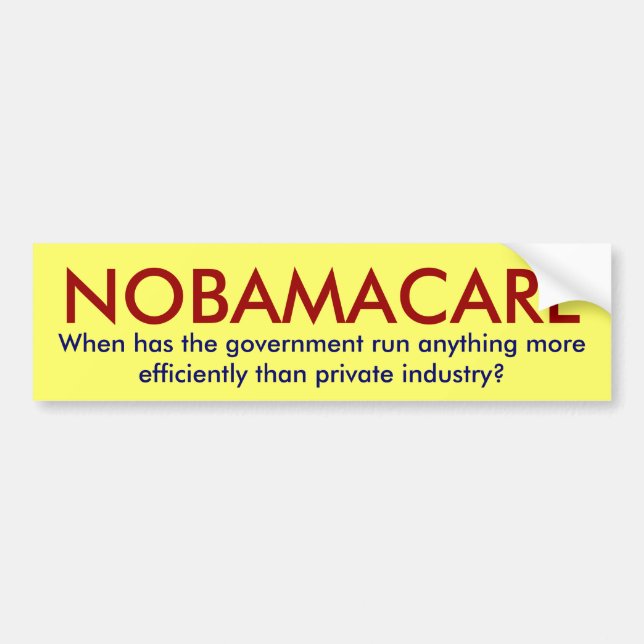 NOBAMACARE, när har den regerings- Bildekal (Framsidan)